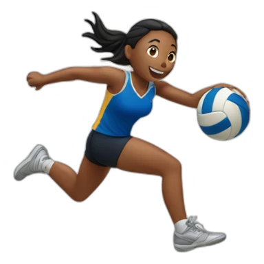 Volleyball player jumping sticker