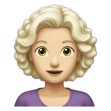 28 old women, white skin, long blond hair, green eyes sticker