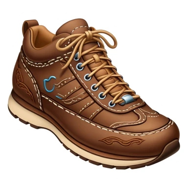 Running shoe that has western theme  sticker