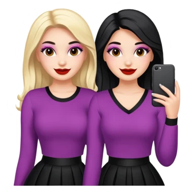 Boujy baddie best friends, fair skin, trendy heavy makeup sticker