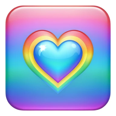 heart with a rainbow holographic effect sticker