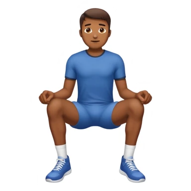 Brown skin man with knees facing out with space between his legs sticker