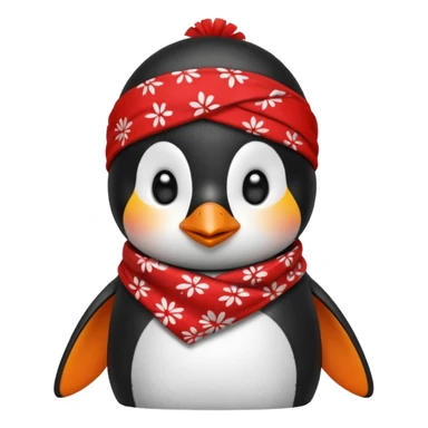 cute penguin with a red bandana sticker