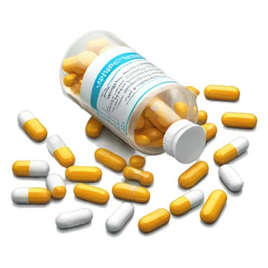 pills spilling from pill bottle sticker