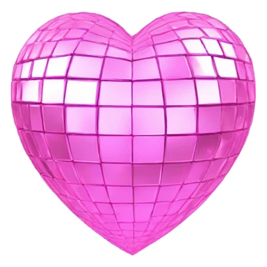 Baby pink disco ball heart that sparkles  sticker