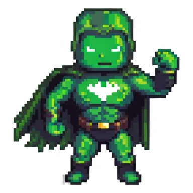 Hulk smashing, green superhero in action pose sticker