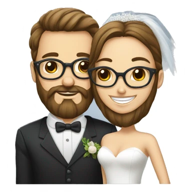 Un homme légère barbe et une femme mariage lunettes sticker