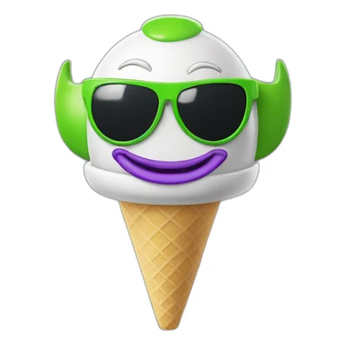 Buzz lightyear with sunglasses eat icecream sticker