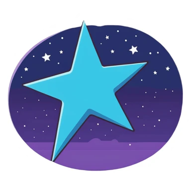 determined star in a dynamic pose in a night sky sticker
