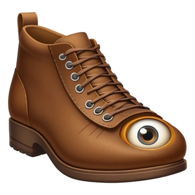 A shoe with eyes sticker