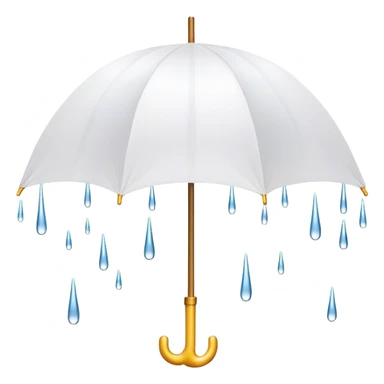 Cinematic realistic emojis in the form of a white umbrella dripping with rain sticker