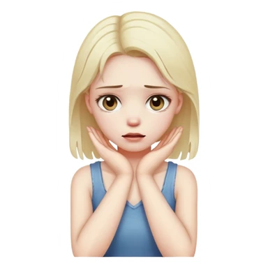 girl hands crossed holding neck from the front neck distressed face sticker