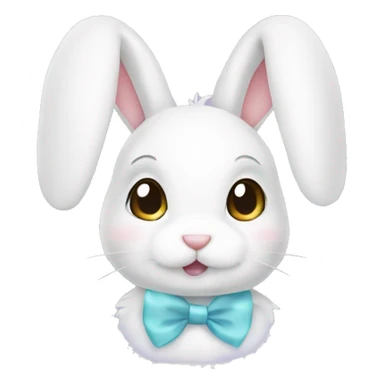 Cute bunny with a white bow sticker