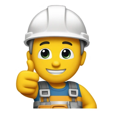 bob the builder with white helmet giving a thumbs up sticker