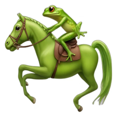 frog on top of a horse sticker