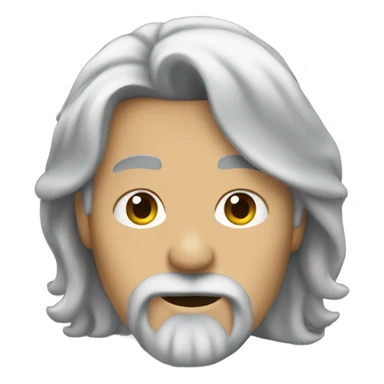 Rocker longer gray hair + goatee sticker