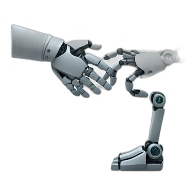 handshake with robot sticker