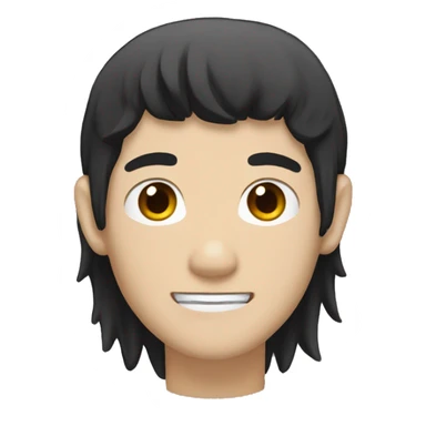 white skin color japanese man with black anime hair, make it from shoulders and create only one emoji sticker