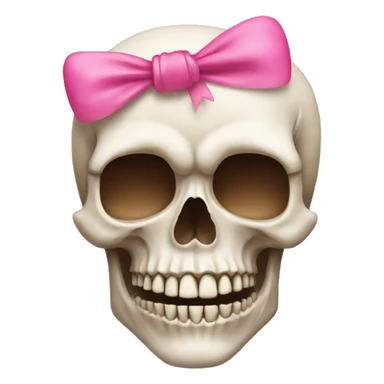 Skull with a pink bow sticker