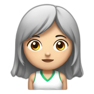 Asian girl CrossFiter with burbell sticker