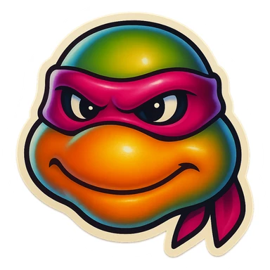 generate the face of a ninja turtle
Without showing teeth
It can't be green
maybe with a Nina mask instead of those stripes sticker
