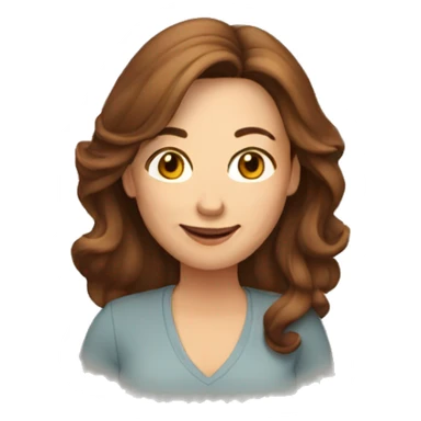 fun Woman in her 40s with half long brown hair  sticker