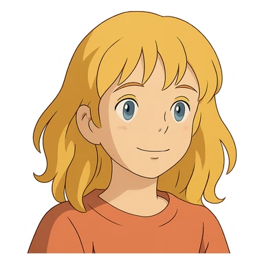 ghibli style blonde girl's face sticker