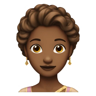 princess brown hair sticker