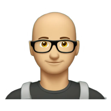 Handsome shaved head guy, light mustache, a hacker, aviator glasses, headband matrix symbols background sticker