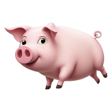 Pig flying over the top of the moon sticker