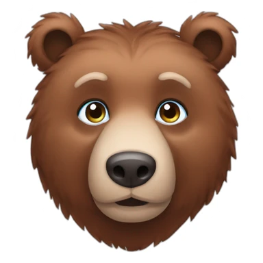 Head Brown bear blue eyes red hair sticker