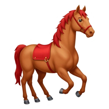 red horse with shirt sticker