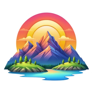 mountain sunrise sticker