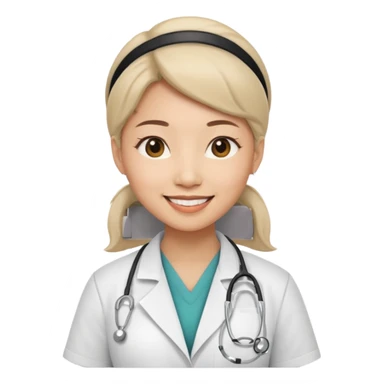 asian doctor female no stethoscope sticker