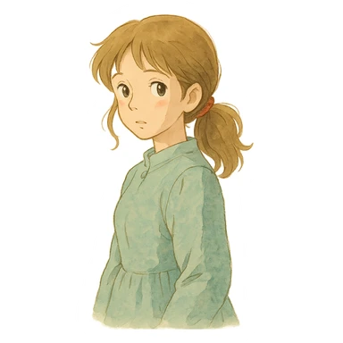 article illustration in ghibli style, soft colors, gentle lighting sticker