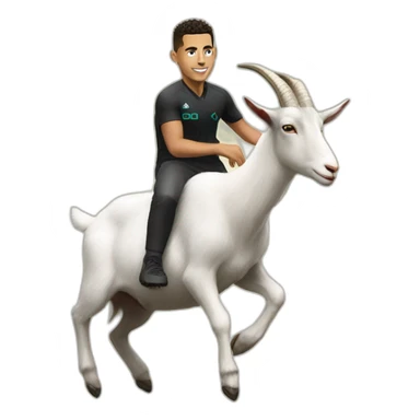 A goat riding ronaldo sticker