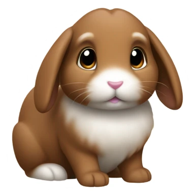 Create brown bunny with ears down type minilop sticker