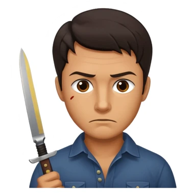 Man with knife sticker