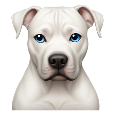 white bald man with blue eyes hugging dark grey no white pit bull sticker
