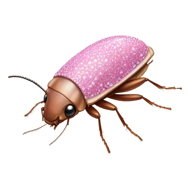 Pink bedazzled cockroach sticker
