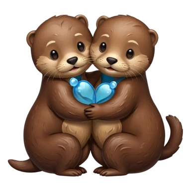two otters hug sticker