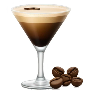 Espresso martini with three coffee beans on top sticker