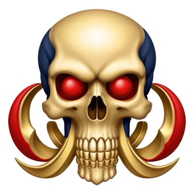 skull colored in New Orleans Pelicans basketball team colors - navy blue, gold, and red sticker