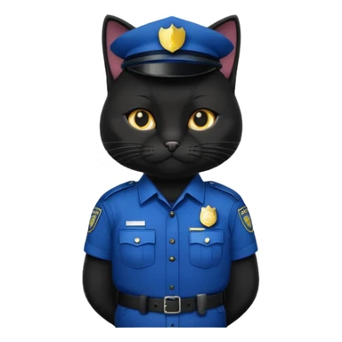black cat police sticker