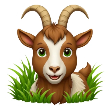 goat with grass in his mouth sticker