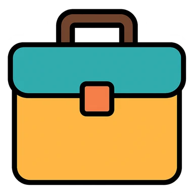colored briefcase icon sticker