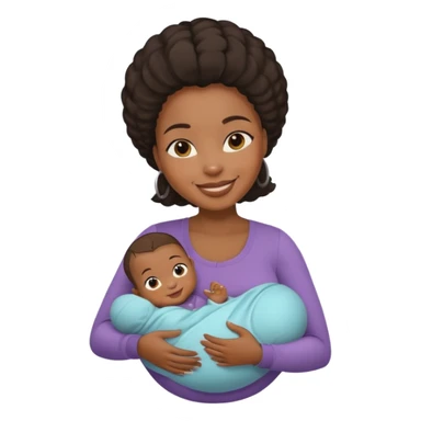 Black woman rocking her baby sticker