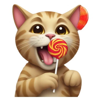 cat eating lollipop  sticker