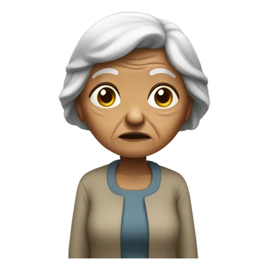 old woman sad standing  sticker