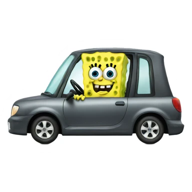 SpongeBob driving car sticker